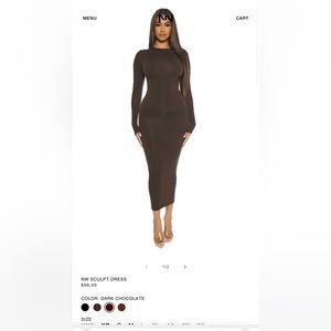 Naked Wardrobe midi dress chocolate size M
